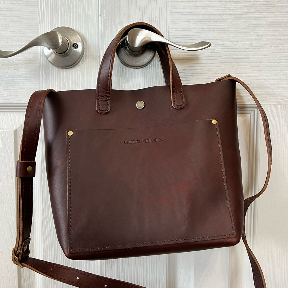 Portland Leather Goods Mini Crossbody Cognac New